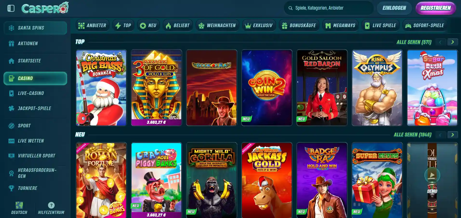 Caspero Casino-Spiele